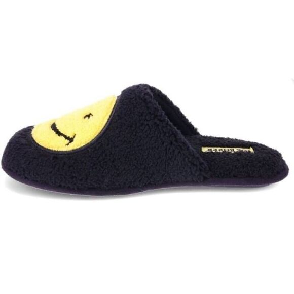 Joe Boxer Women's Smiley Face Slipper & Hat Gift Set Black Size 6/7 - Picture 6 of 7